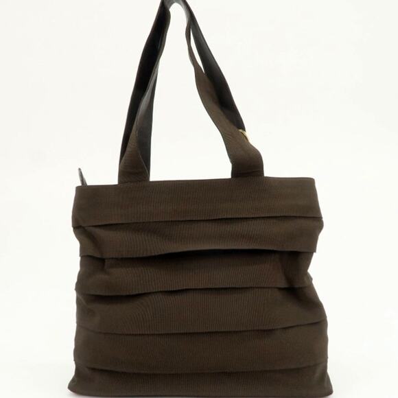 💎✨Beautiful✨💎Authentic Ferragamo Vara Logo Canvas Tote Bag Shoulder Bag Brown - Picture 2 of 15